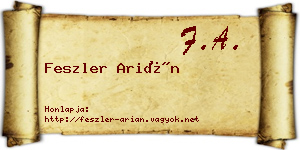 Feszler Arián névjegykártya